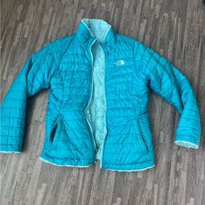 The North Face Turquoise Quilted Jacket-reversible